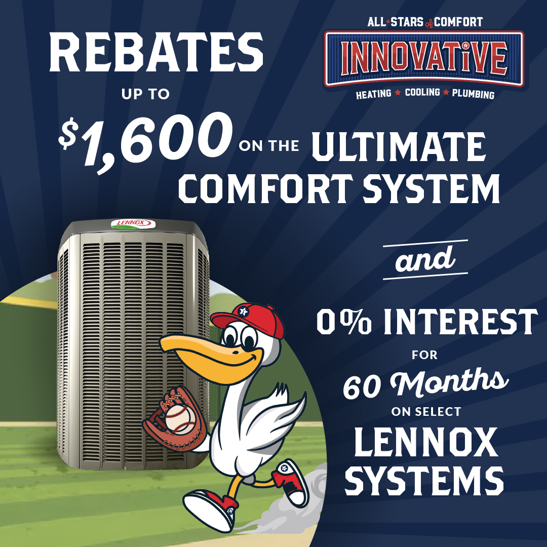 Rebates up to $1,600 on the ultimate comfort system and 0% interest for 60 months on select Lennox systems. Coupon. Innovative Air Solutions.